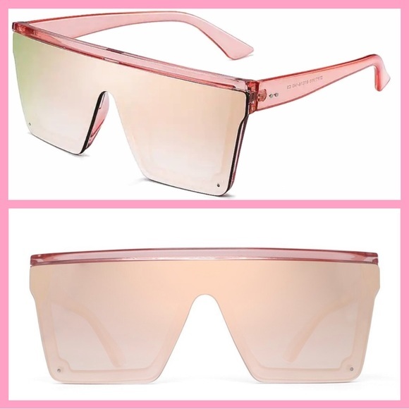 MIRROR🍷ROSÉ ALL DAY🍷PINK MIRROR OVERSIZED SUNNIES-NEW - Picture 2 of 6